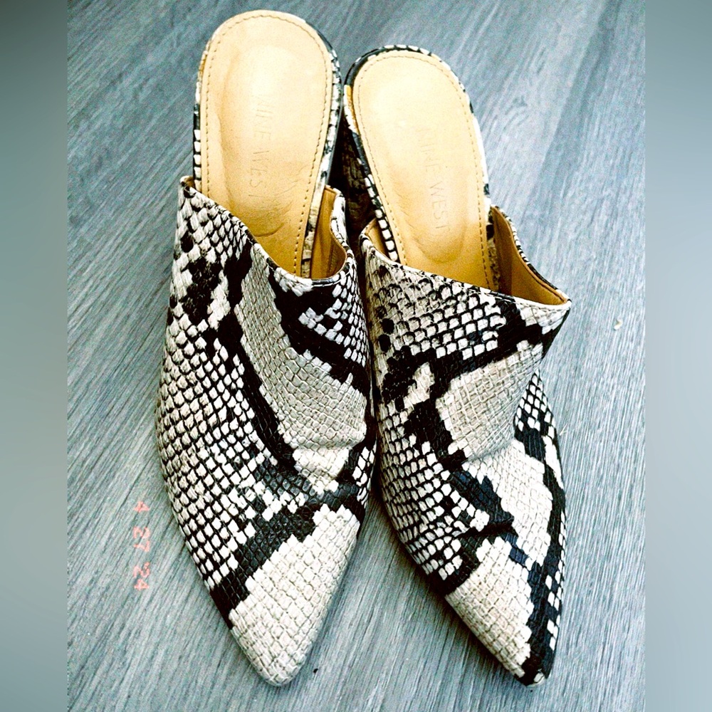 Animal print chunky heels